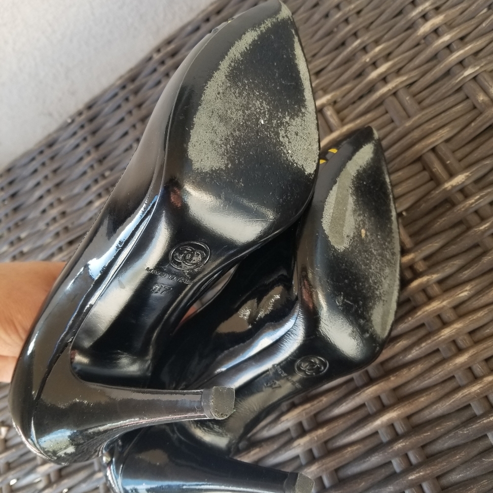Vintage Chanel patent weaved heels sz 7 - Picture 8 of 11